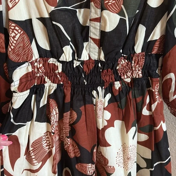 Umgee Floral Print Dress with 3/4 Sleeves/ Size Medium - Picture 5 of 8